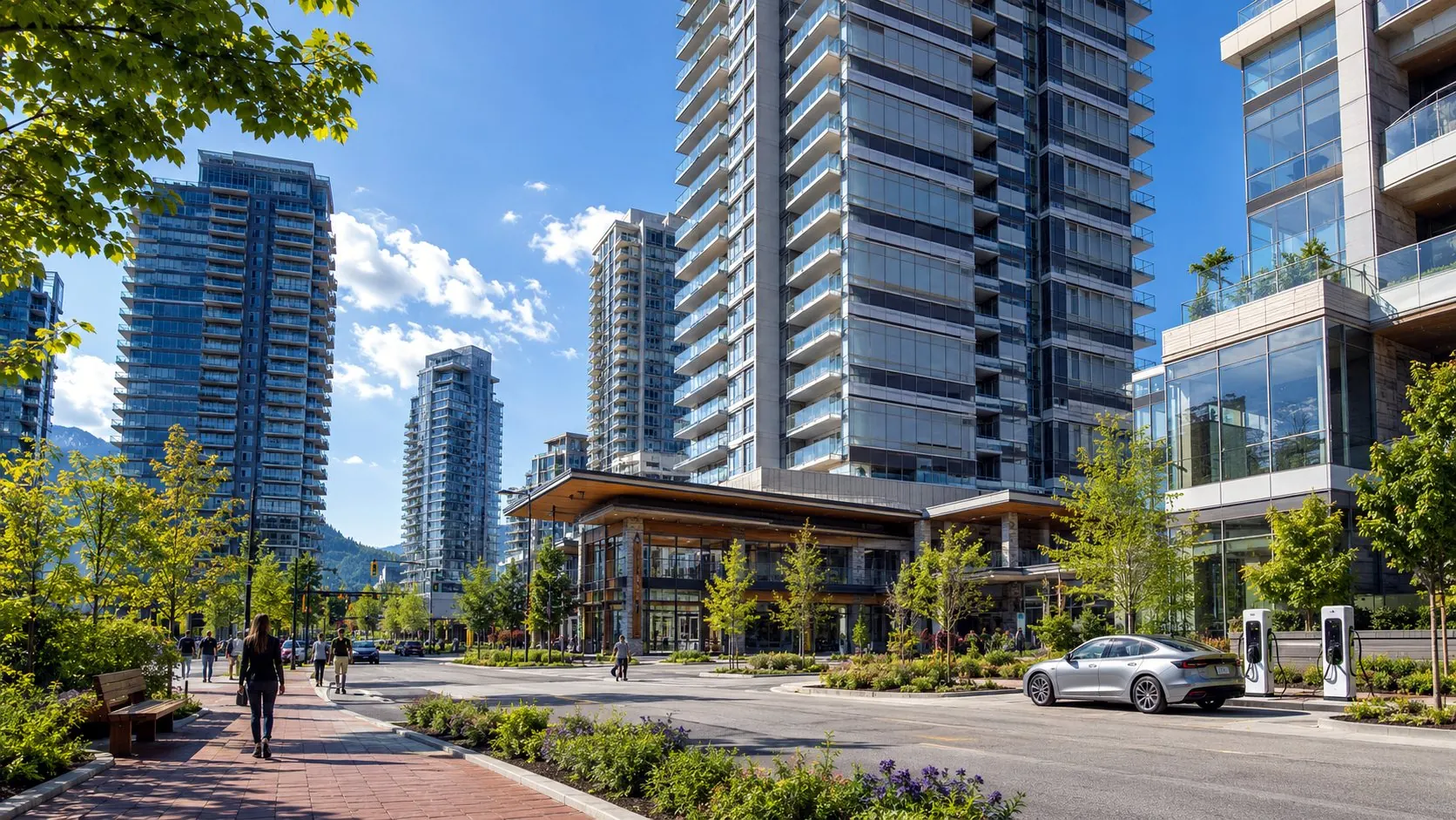 Vancouver strata towers with street-side EV charging